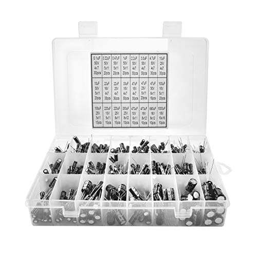 24Value 500pcs Electrolytic Capacitor Assortment Box Kit Range 0.1uF－1000uF