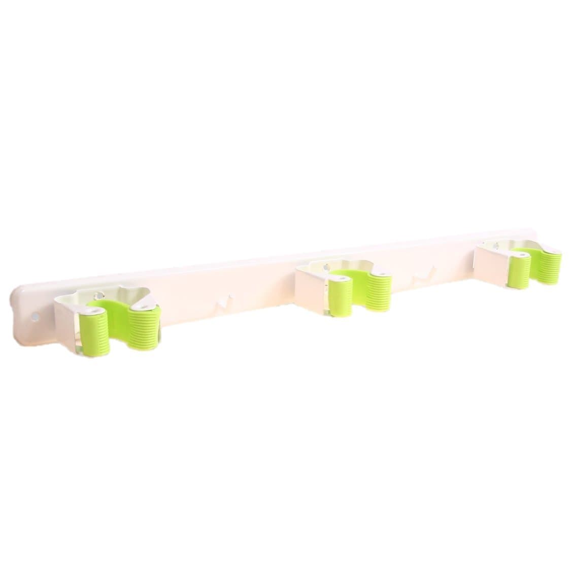 Tool mate: Garden tool holder, Garage / Shed storage, wall mounted organiser with 3 holders and hook (brooms, tools, mop) Swan Household