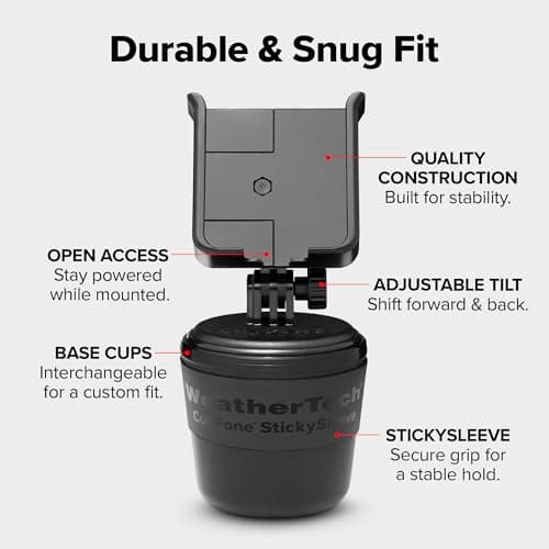 Car Mount Adjustable Phone Holder Universal Long Arm, Windshield for Smartphones - Black