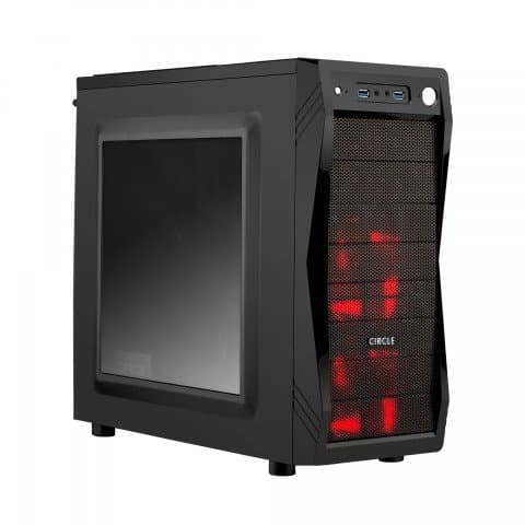 Circle Gaming Cabinet CC 821 without SMPS (with 3 LED FAN)