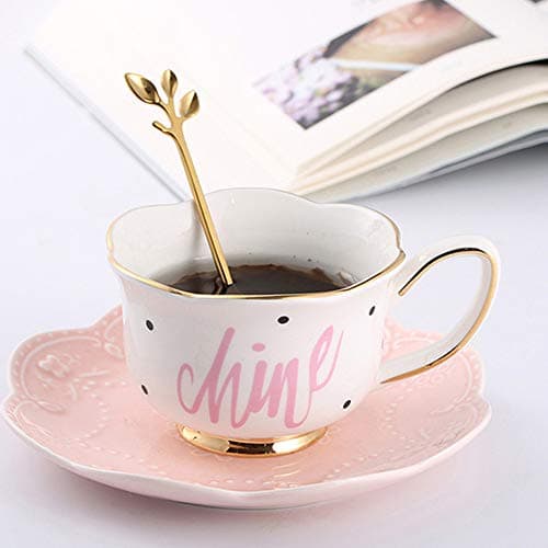 Coffee Spoon Fork 8 Pack(4 Spoons 4 Forks),Silver Leaf Retro Dessert Coffee Small Spoon Cocktail Picks Fruit Fork Flatware,4.7 Inches Stainless Steel Tea Spoon Set (Silver8)