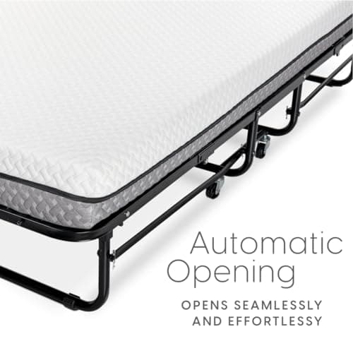 Milliard Diplomat Folding Bed – Twin Size - with Luxurious Memory Foam Mattress and a Super Strong Sturdy Frame – 75” x 38