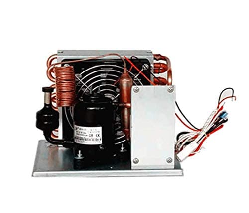 CAMPELIFY Portable DC Condenser Unit Direct Refrigeration Unit with Rotary Compressor R134A Refrigerant - for Fluid Chiller Water Dispenser Miniature Freezer Portable Cooling System (12V - 10A)
