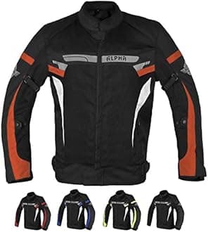 ALPHA CYCLE GEAR BREATHABLE BIKERS RIDING PROTECTION MOTORCYCLE JACKET MESH CE ARMORED (ORANGE BOSS, MEDIUM)