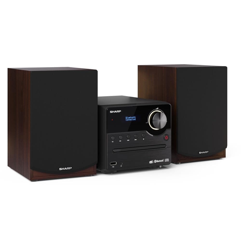 XL-B517D(BR) 45W Hi-Fi Micro System – Bluetooth 5.0 Stereo with DAB+/FM Radio, CD Player, USB MP3 Playback, 2-Way Wooden Speakers, EQ Sound Modes & Remote Control – Brown