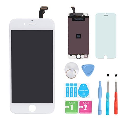 HXSZ LCD Touch Screen Digitizer Frame Assembly Full Set LCD Touch Screen Replacement for iPhone 6(White)