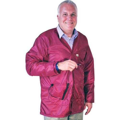 Tech Wear Voj-33Key V-Neck Esd-Safe Shielding Jacket, 2X-Large