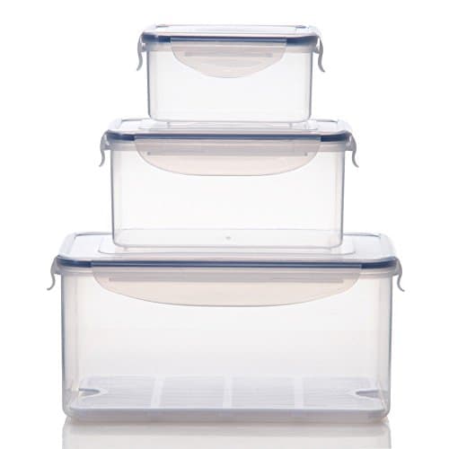 Bellaware Big Size Food Storage Containers Set of 3 - Rectangular