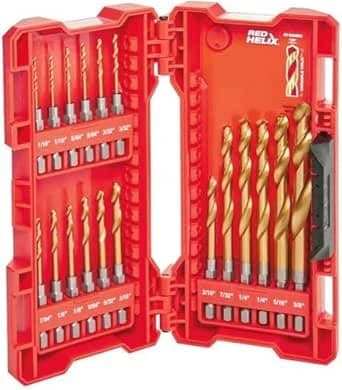 Milwaukee 48-89-4680 18-Piece Shockwave Impact Duty Thunderbolt Titanium Drill Bit Set w/Anti-Walking 135 Degree Angled Tip and Storage Case