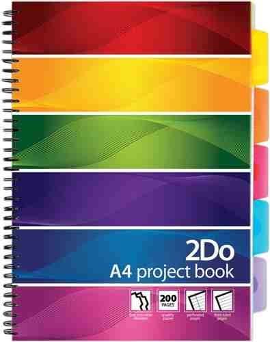 2Do A4 Wire Bound A4 Project Book 200 Pages 5 Moveable Dividers