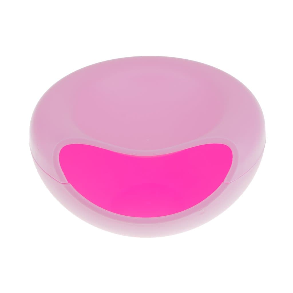 MagiDeal Durable Creative Small Lazy Double-Decked Box Plastic Sundry Snack Junk Fruit Serving Tray Pink