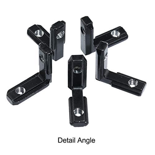 20pcs/lot Black 2020 Series L-Shape Interior Inside Corner Connector Joint Bracket with Screws for 20x20 Series Aluminum Extrusion Profile Slot 6mm