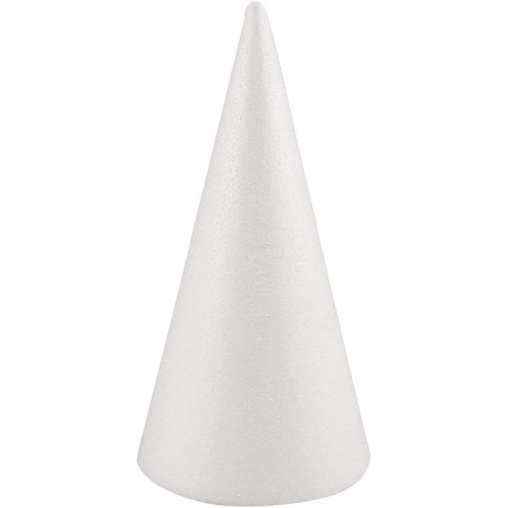 Creativ 54367 25 cm 1-Piece Polystyrene Cone, White, One size