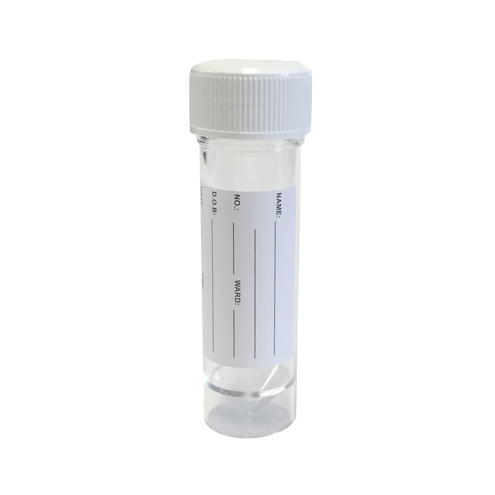Qualicare6 X White Lid Labelled 30Ml Specimen Universal Sample Clear Polypropylene Plastic Bottle Containers