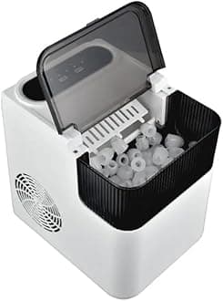 Bull Electric Ice Maker, 1.4 Liters Water Tank Capacity, Dispenses 9pcs Bullet-shaped Ice every 6 minutes, 12 Kgs Ice in 24 Hours, Removable Ice Basket