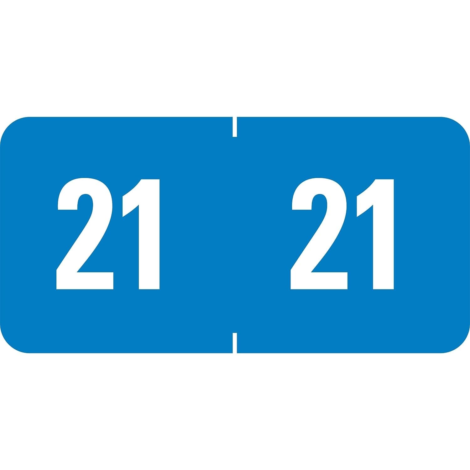 Smead ETS Color-Coded Year Label, 2021, Label Sheet, Light Blue, 250 Per Pack (67921)