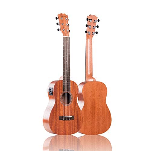 Caramel CB402G All Solid Mahogany 6 String Baritone Acoustic and Electric Ukulele with Truss Rod