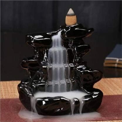 - HC VILLA Ceramic Back Flow Incense Holder,Incense Burner with 10 Back Flow Incense Cones for -Pooja, Meditation, Prayer, Aromatherapy Ornament Home Decor-1-Pcs/10 Cones