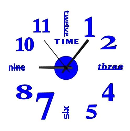 Modern Mute DIY Large Wall Clock 3D Sticker Home Office Decor Gift