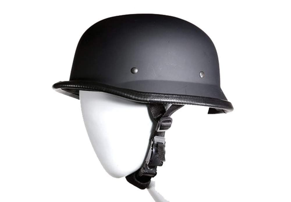 German Novelty Flat Black Motorcycle Biker Decorative Hat (2XL, Flat Black)
