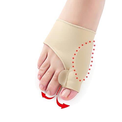 1 Pair Gel Pad Bunion Protector Sleeves Corrector Pad with Gel Toe Separators Spacers Straightener and Spreader for Hallux Valgus Bunion Pain Relief Proper Big Toe Alignment Wear with Shoes