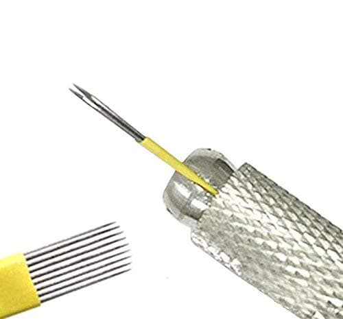 30pcs Double Row 21pin Eyebrow Permanent Makeup Needle 3D Manual Tattoo Microblading Flat Microblade Sloped Blades