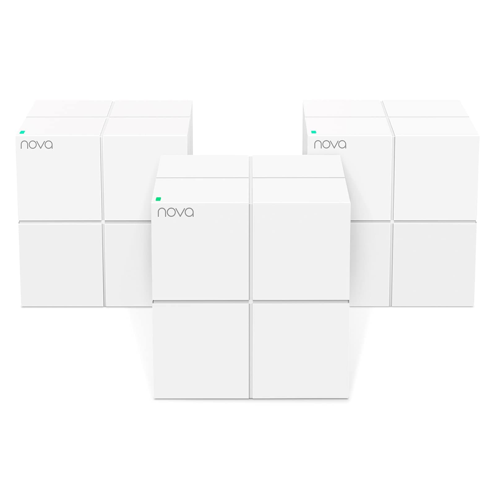Nova Mesh WiFi System (MW6)-Up to 6000 sq.ft. Whole Home Coverage, WiFi Router and Extender Replacement, Gigabit Mesh Router for Wireless Internet, Works with Alexa, Parental Controls, 3-pack