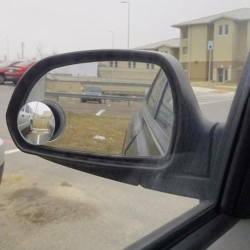 4 Pack Upgrade 2" Blind Spot Mirrors, Ampper 360 ° Rotate + 30 ° Sway Adjustabe HD Glass Convex Wide Angle Rear View Car and Motorcycle Universal Fit Stick-On Lens