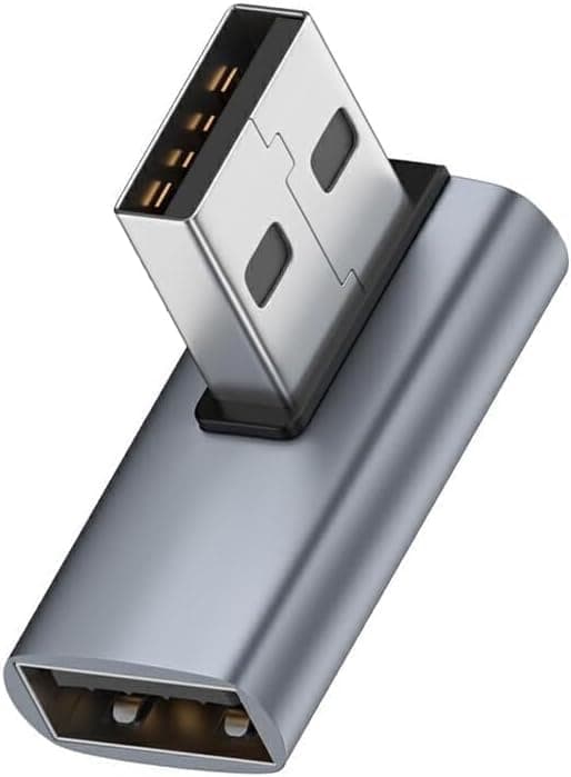 10Gbps 90 Degree USB 3.1 Adapter 1 Pack, Right Angle USB A Male to Female Converter Extender for PC, Laptop, USB A Charger, Power Bank and More-EPL-1074TC.