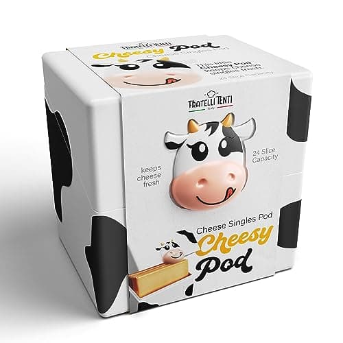 PRAFU 6 pcs Fridge Storage Boxes Freezer Storage Containers, Container Kitchen Storage Set, Draining Crisper Refrigerator Food Box Cheesy Pod – Sliced Cheese Container for Fridge - Airtight 1200 ml