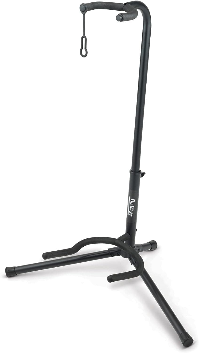 OnStage XCG4 Black Tripod Guitar Stand, Single