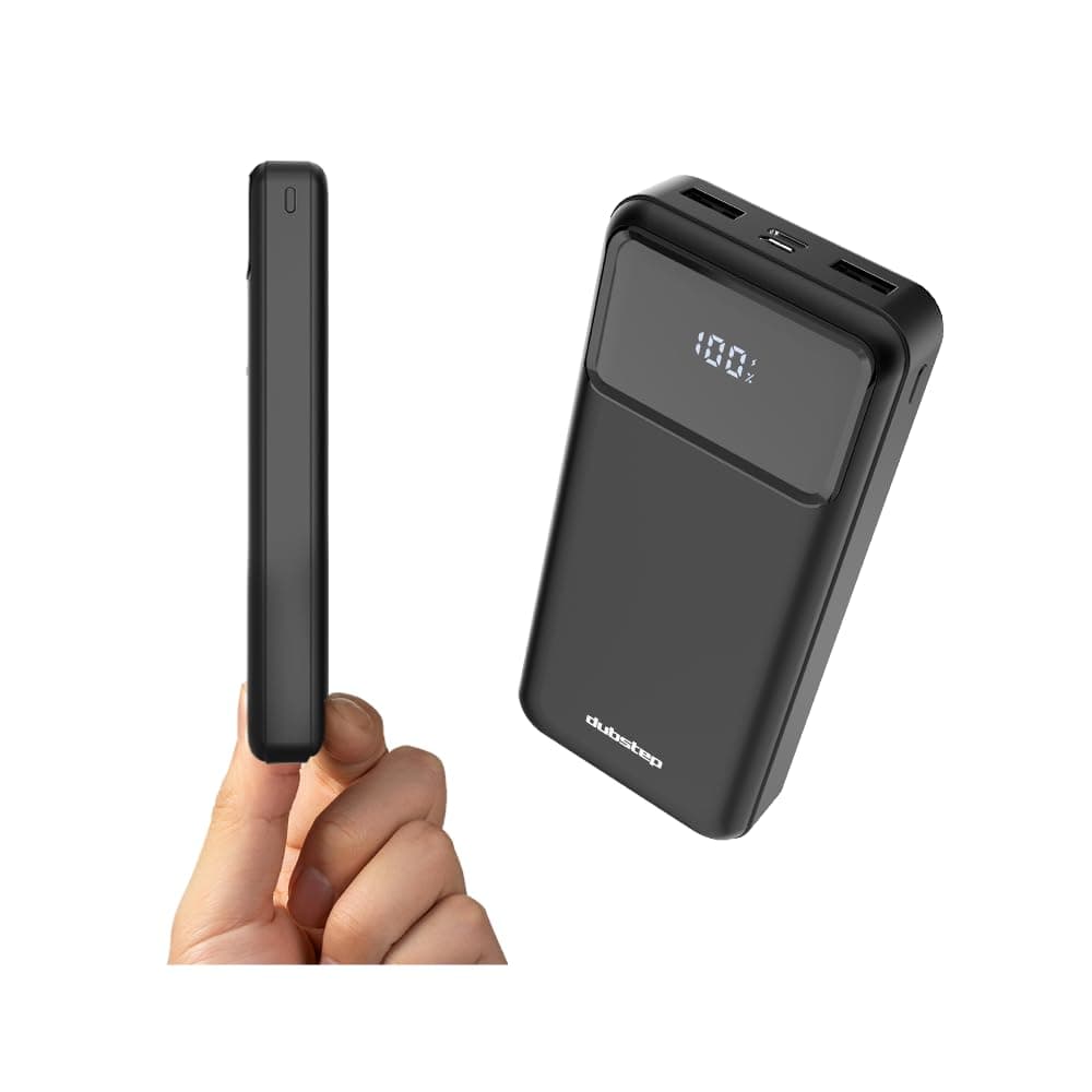 Dubstep Powerblitz X4 20,000 mAh Multi-Device Charging Powerbank with Dual USB Port & Type-C, LED Battery Indicator (Black)
