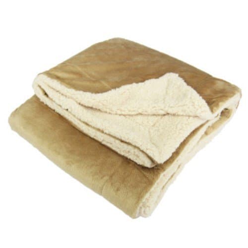 Micro Mink Sherpa Throw Blanket (Camel)