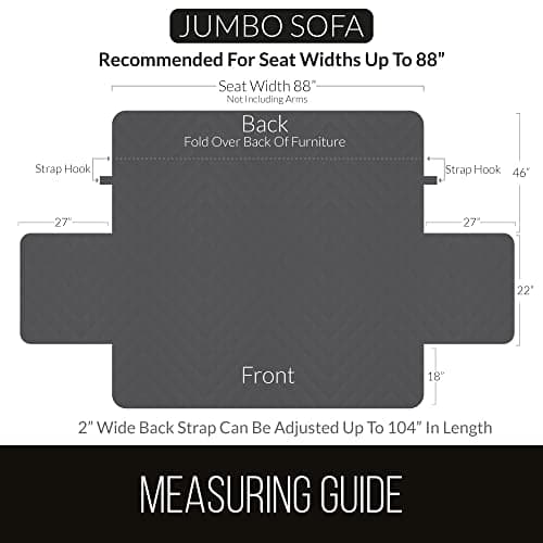 Sofa Shield Couch Slip Cover with Patented Strap, Cushion Protector, Reversible Stain and Dog Tear Resistant Slipcover, Quilted Microfiber 88in Seat, Washable Covers for Dogs Pets Kids, Burgundy Tan