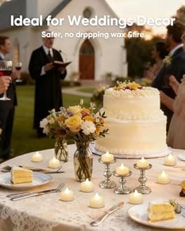 Amagic 100 Pack Tea Lights Battery Operated, LED Warm White Flameless Candles, 100+Hour Votive Flameless Tealight Candles, Electric Tealight Candles for Halloween, Christmas, Home Decorations