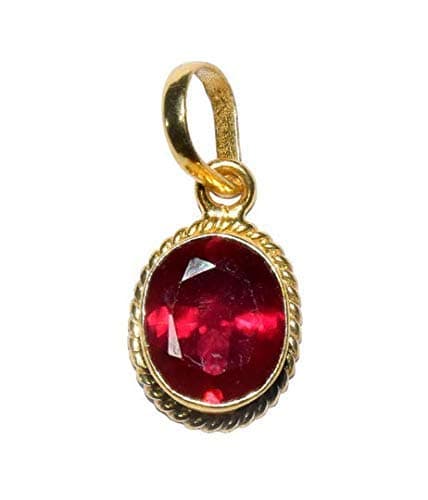 Anuj Sales6.25 Ratti Ruby Pendant Original AAA Quality Gemstone for Men and Women