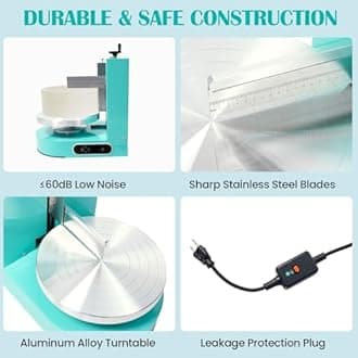 Cake Decorating Machine, Tabletop Cake Frosting Machine for 4-12inch Cakes, Cream Spreading Automatic Frosting Turntable with Graduated Scraper, for Cake Shops, Dessert Shops, Households