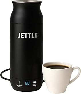 Jettle Electric Kettle - Travel Portable Heater for Coffee Tea Milk Soup - Stainless Steel Travel Water Boiler tea pot with Temperature Control - LED - Automatic Power Off - 450ml - Kitchen Appliance