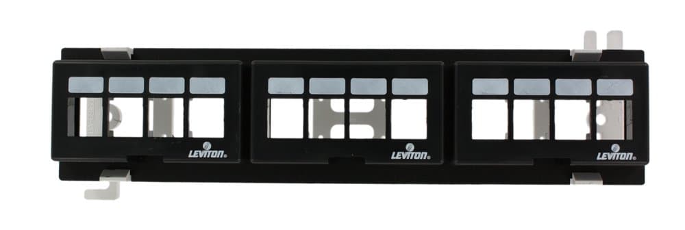 Leviton QuickPort 12-Port Multimedia Patch Block with Mounting Bracket, 47689-QP