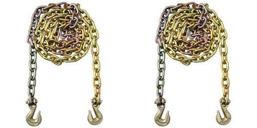 2 pack 5/16" x 20' G70 Tow Chain Binder Tie Down Flatbed Truck Trailer Chain