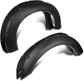 G-PLUS Fender Flares Kit Compatible with 1999-2007 Ford F250 F350 Super Duty (Not Fit Dually Models) Wheel Protector Cover Textured Pocket Rivet Style 4pcs