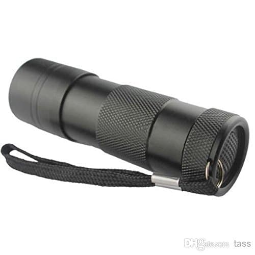 NoMoreStains UV Pet Stain Flashlight BlackLight 12 Bright LEDs Powered by 3 AAA Alkaline Battier (Included) find Cat/Dog/Rodent/Pest Urine Stains on Carpets, Clothes, Furniture, Curtains, and other Fabrics That Are Not Normally Not Visible To The Unaided Human Eye - 90 Day Warranty Included - Black