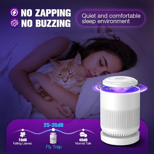 Fruit Fly Traps for Indoors, Bug Light Trap Indoor, Fruit Fly Trap Gnat Mosquito Trap (White)