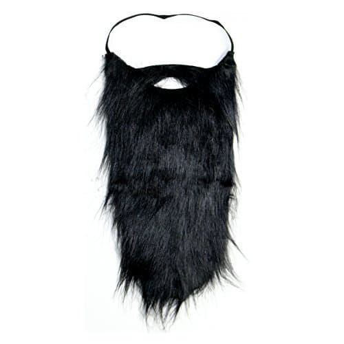 By Robelli Elasticated Long Fancy Dress Beards (Black)