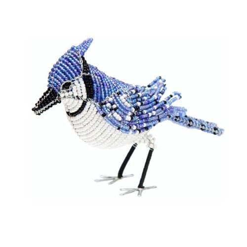 Grass Roots Creations Jay Beadworx Sculpture, Blue