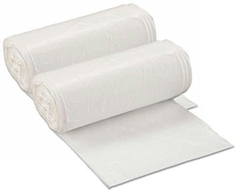 100 Thin Trash CAN Liners up to 16 Gallon trashcan, Light Duty Commercial Bags fit Most 10 to 12 Gallon Trash cans, 20 lb Rated by Janitorial Supplies Std. Lift Strength, 2 Rolls of 50 Bags