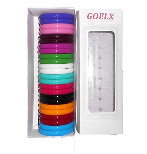 Goelx Plastic Colourful Bangles Age 1-80 yrs Choose Size for Kids/Girls/Women - 24 Multicoloured Bangles Set 2cut 10mm