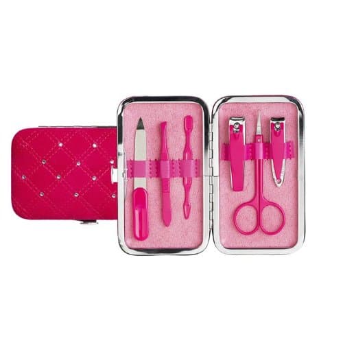 Pink 6-Piece Manicure Set with Crystals