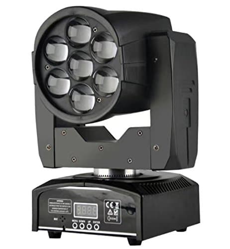 [4-Pack] LED Moving Head Light with 7x12W Zoom Dj Equipment Wash Beam 2in1 Light 80W DMX with Show KTV Disco DJ Party for Stage Lighting