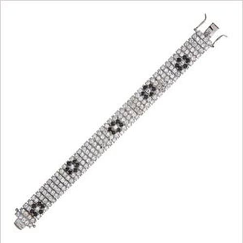 4MM ALL CZ BLACK PLATED BRACELET